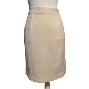 Ramblers Way Women's Wool Pencil Skirt Harringbone Natural Size 6